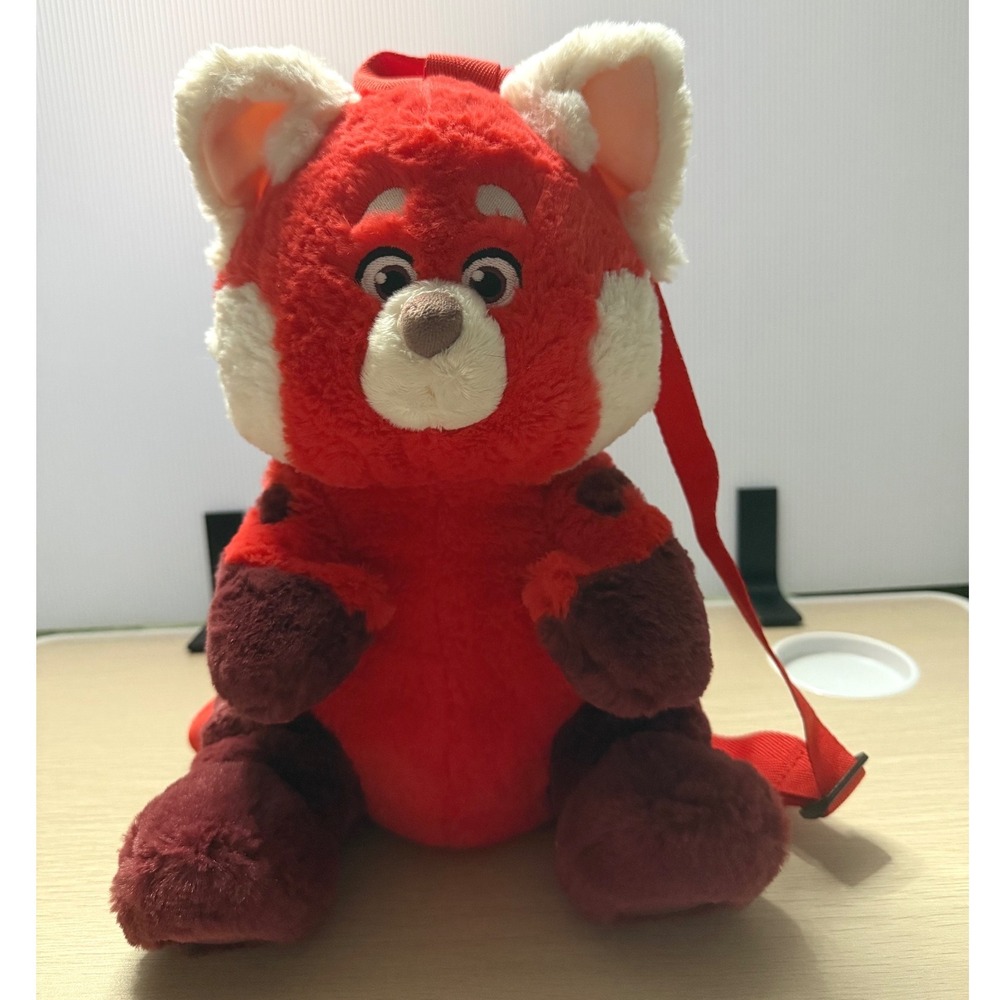 Disney Turning Red Panda Plush Backpack Kids OS Red Excellent Pixar Mei Lee